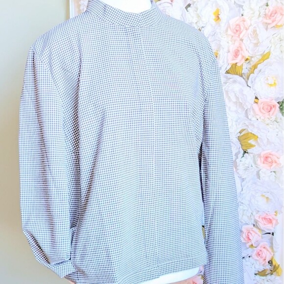 Talbots Petites Blazer Vintage Checkered Black White Coat Size Large - Picture 8 of 8